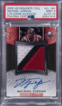 2005-06 UD "Exquisite Collection" Limited Logos #LL-MJ Michael Jordan Signed Game Used Patch Card (#14/50) – PSA MINT 9, PSA/DNA 10